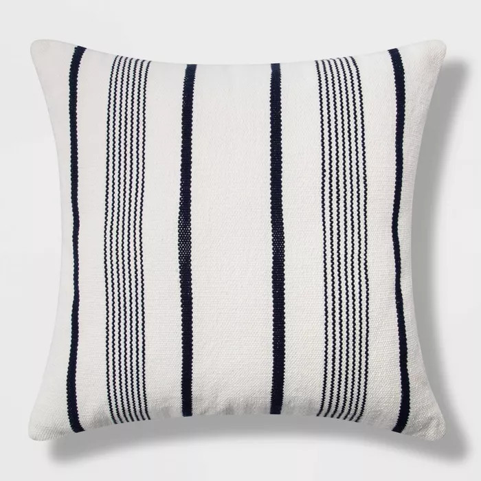 Oversized Woven Textured Striped Square Throw Pillow - Threshold™ | Target