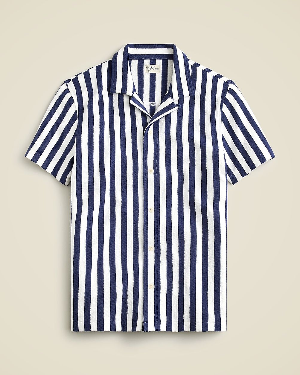 Textured camp-collar sweater-tee in stripe | J. Crew US