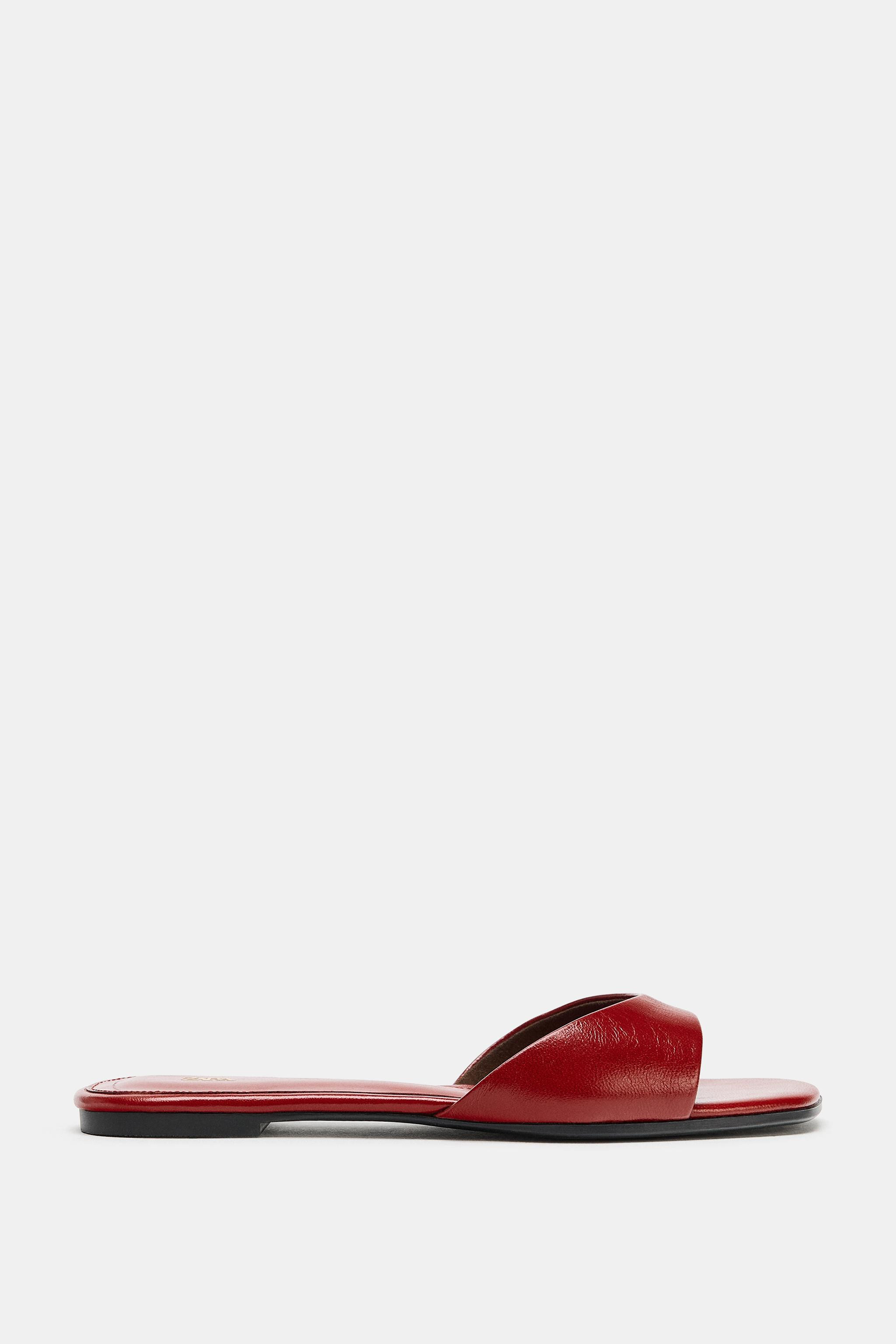 FLAT LEATHER SANDALS | Zara US