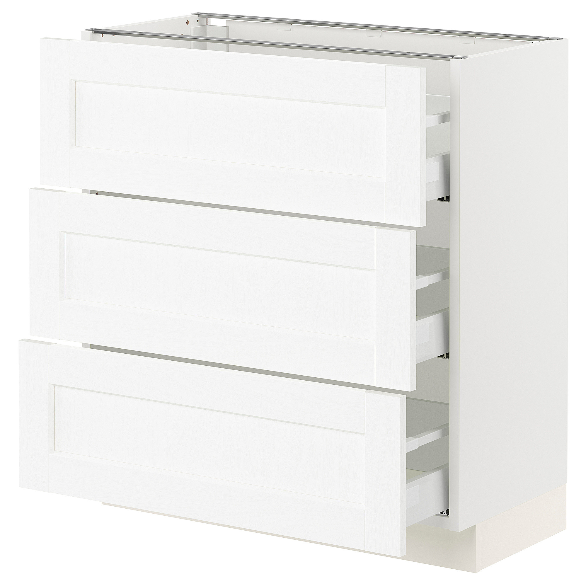 SEKTION / MAXIMERA Base cabinet with 3 drawers, white Enköping/white wood effect, 30x15x30 " | IKEA US