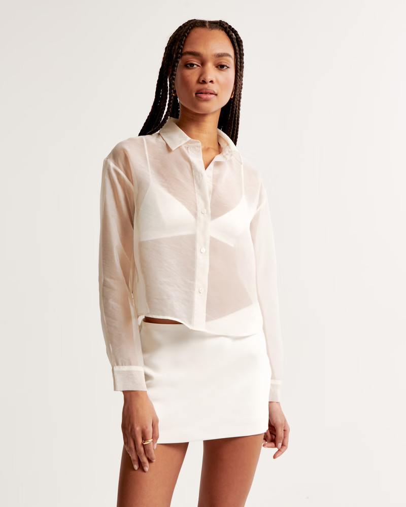 Long-Sleeve Sheer Shirt | Abercrombie & Fitch (US)
