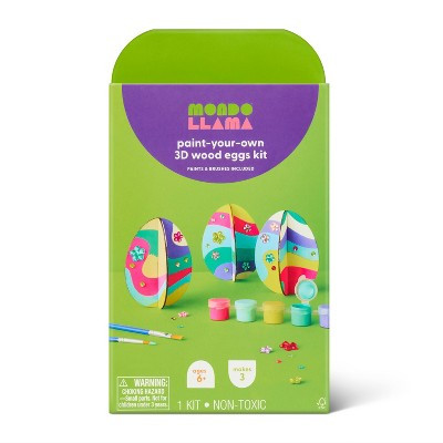 Easter Craft 3ct Wood 3D Eggs Painting Activity Kit - Mondo Llama™ | Target