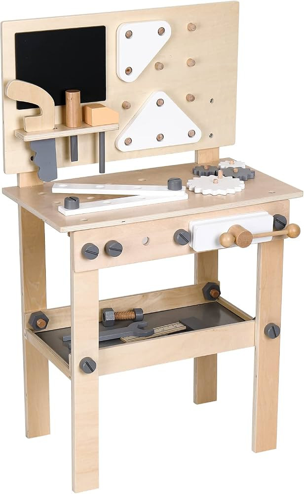 WONKAWOO Wooden Workbench with Blackboard Tool Playset for Kids and Toddlers Construction Bench S... | Amazon (US)