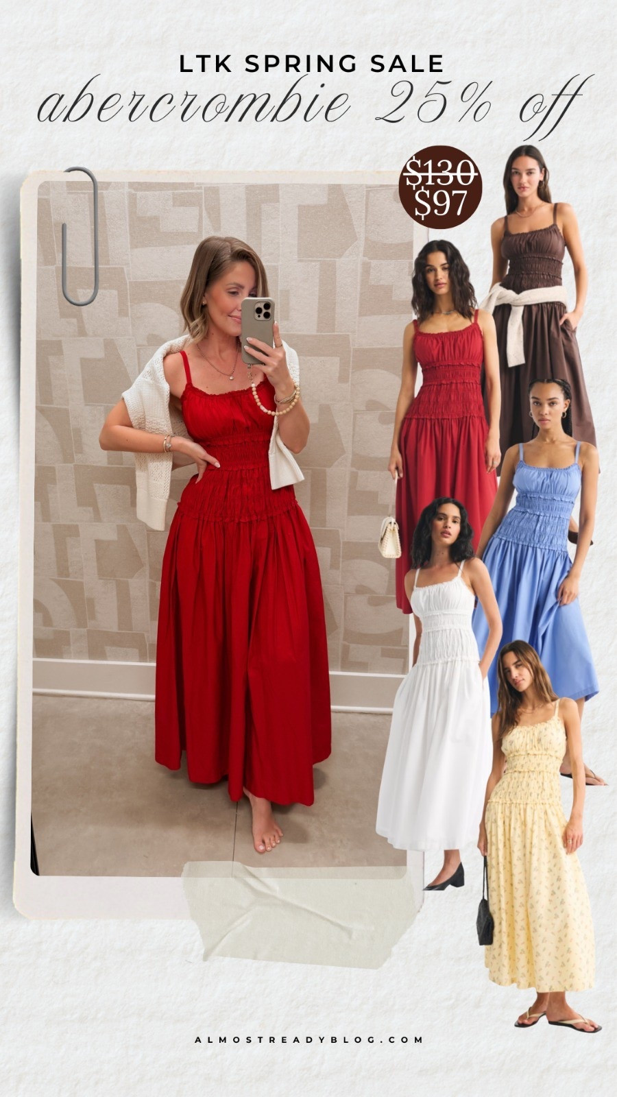 25% off through the weekend (copy the code when you click an item below)! XS dress / XS coastal sweater ❤️

summer dress, maxi dress, vacation dress, red dress, spring fashion, abercrombie sale, annabrstyle

#LTKOver40 #LTKSpringSale #LTKSaleAlert