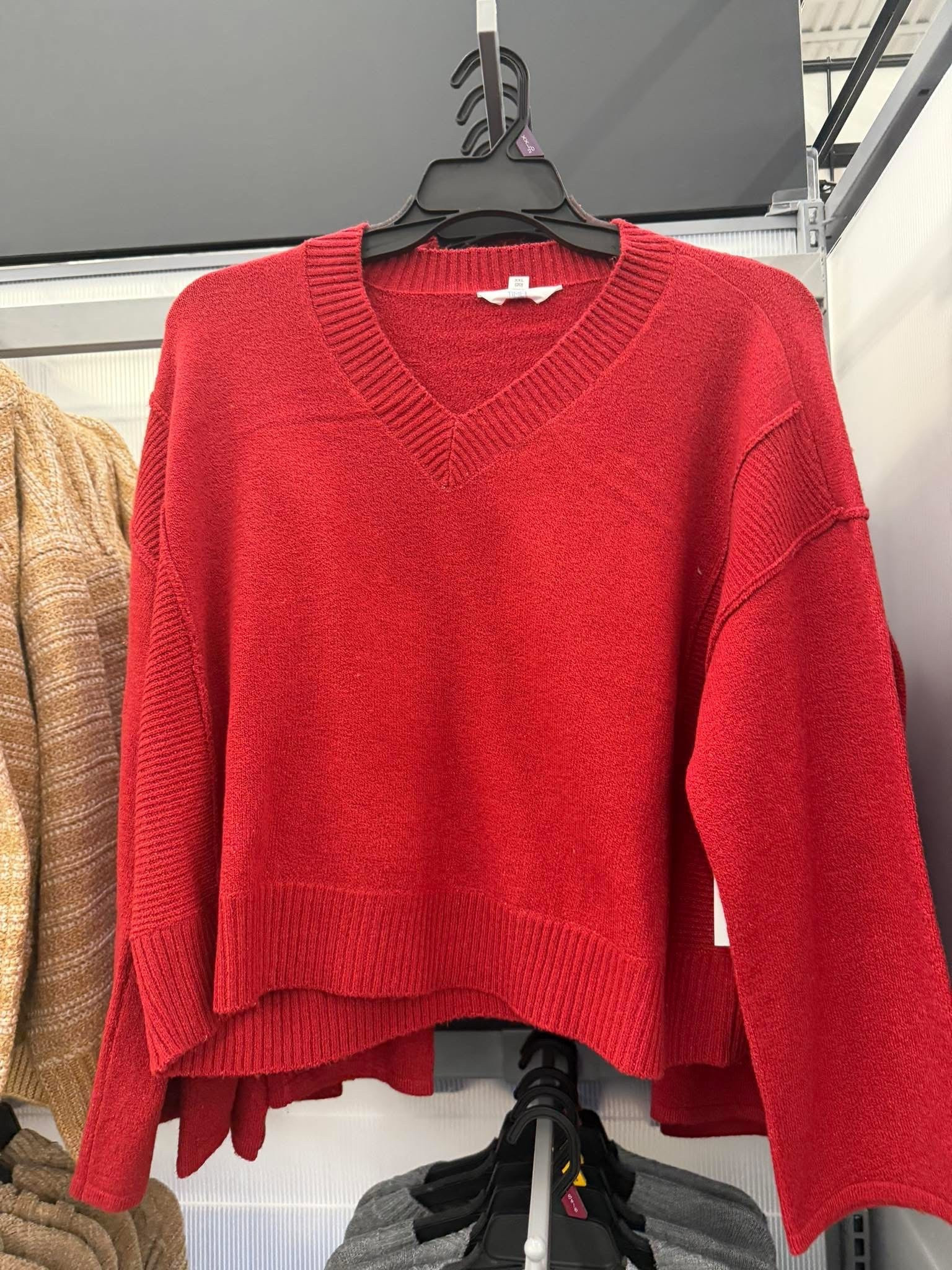 This red V-neck sweater is giving cozy and confident energy 🔥 I love that it’s from Walmart 

 

#LTKSeasonal #LTKPlusSize #LTKMidsize