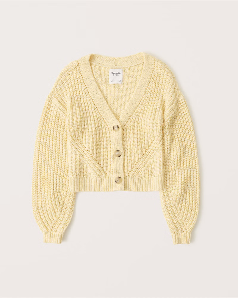 Drop Shoulder Gauzy Cardigan | Abercrombie & Fitch (US)