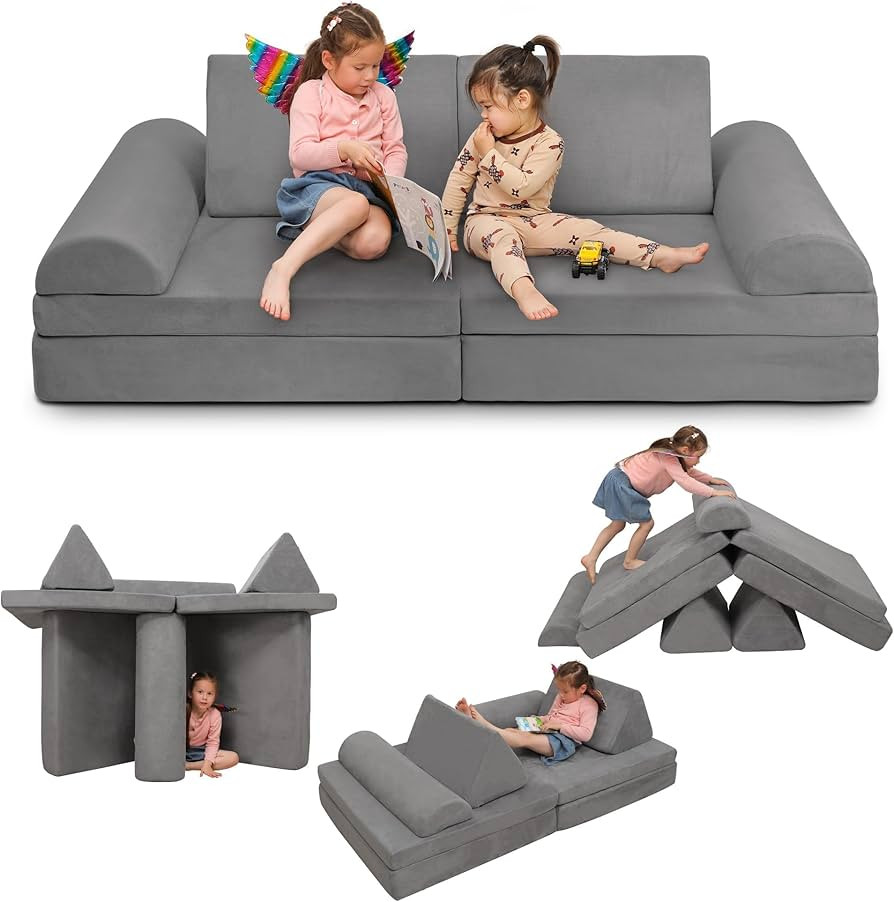 Play Couch Sofa for Kids Large Size, Modular Kids Play Couch, Kids Couch Building Fort for Playro... | Amazon (US)