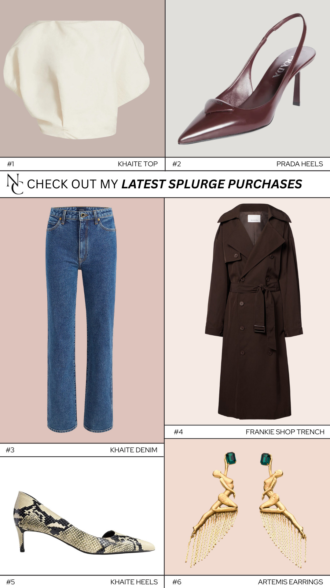 check out my latest splurge purchases!  So excited to style and share! 

Frankie Shop, MyTheresa, Khaite, Dylan Lex, Prada, Nicole Colee 

 #LTKSeasonal #LTKStyleTip #LTKShoeCrush