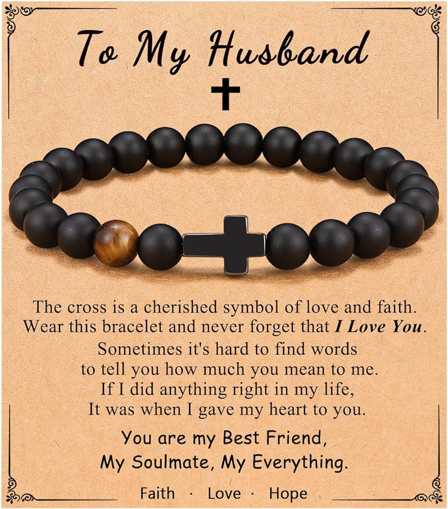 To Mens Gifts Cross Bracelet for Son, Grandson, Dad, Husband, Godfather, Men - Birthday Graduatio... | Amazon (US)