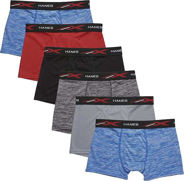 Hanes Boys' Breathable Tagless Boxer Brief, 6-Pack | Amazon (US)
