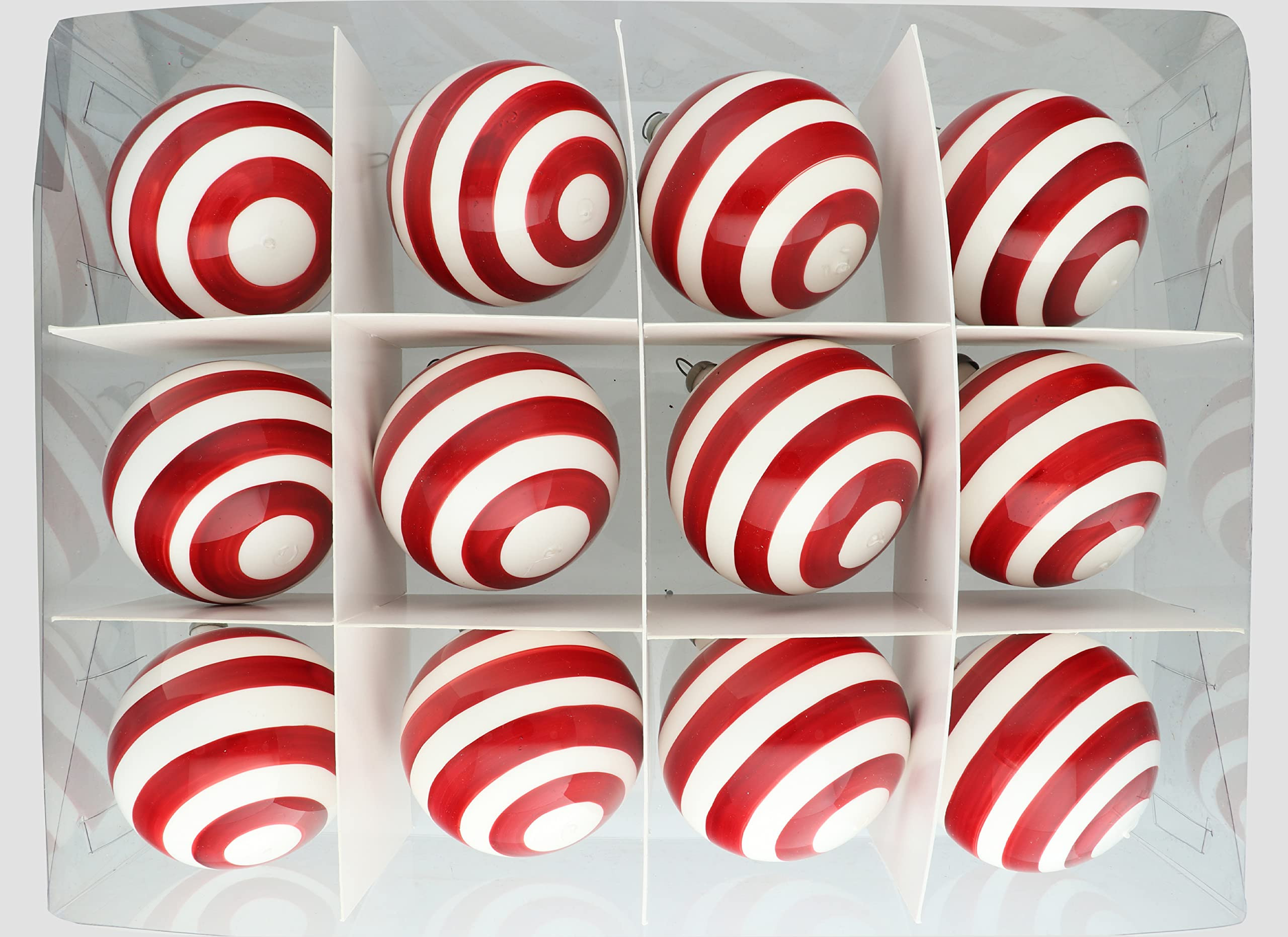 Christmas Ornaments | Made of Glass | Crafted by Hand | Red and White Stripes Christmas Decor | I... | Amazon (US)