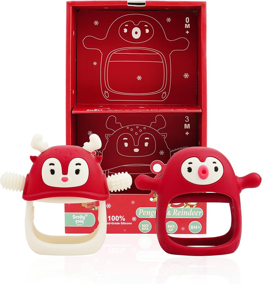 Baby Christmas Stocking Stuffers-Smily Mia Penguin Buddy and Reindeer 2 in 1 Christmas Gift/Toy S... | Amazon (US)