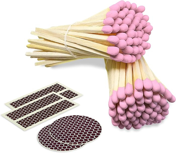 4" Light Pink Matches (100 Count, with Striking Stickers Included) | Decorative Unique & Fun for ... | Amazon (US)