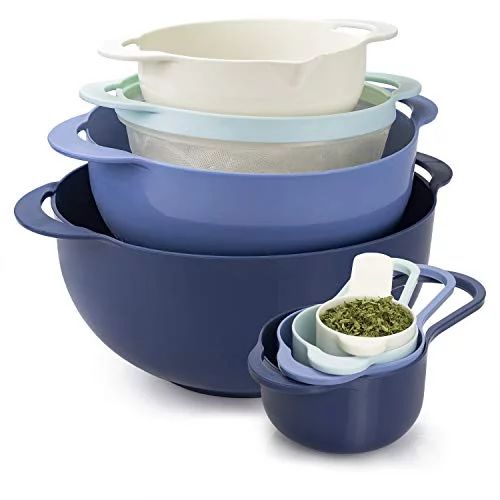 Cook With Color 8 Piece Nesting Bowls with Measuring Cups Colander and Sifter Set | Includes 2 Mi... | Walmart (US)