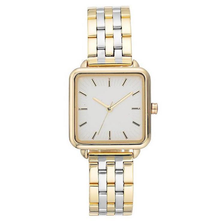 Women's Square Face Watch - A New Day™ Light Silver | Target