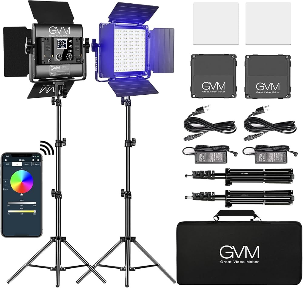 GVM RGB LED Panel Video Light, Photography Lighting with APP Control, 800D Video Lighting Kit for... | Amazon (US)