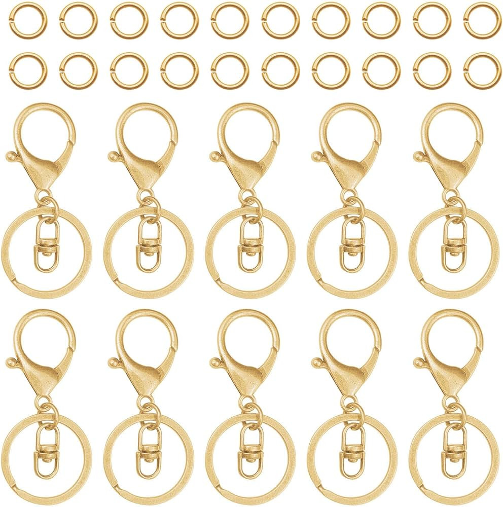 30 Pcs Gold Lobster Claw Clasps Keychain for Jewelry Making,Metal Lobster Clasp Swivel Trigger Cl... | Amazon (US)