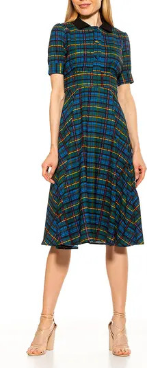 Printed Spread Collar Midi Dress | Nordstrom Rack