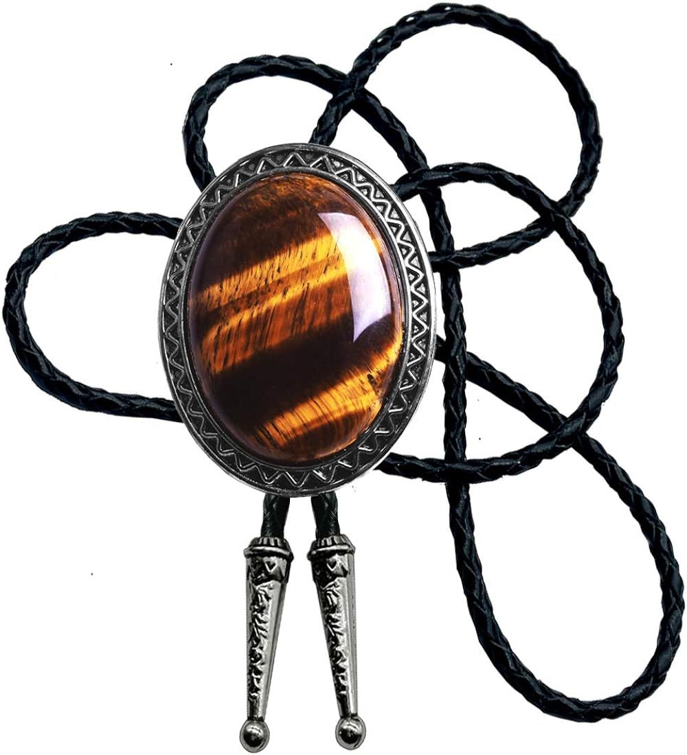 Moranse Bolo Tie with Natural Tiger Eye Stone Celtic Style Genuine and Cowhide Rope | Amazon (US)