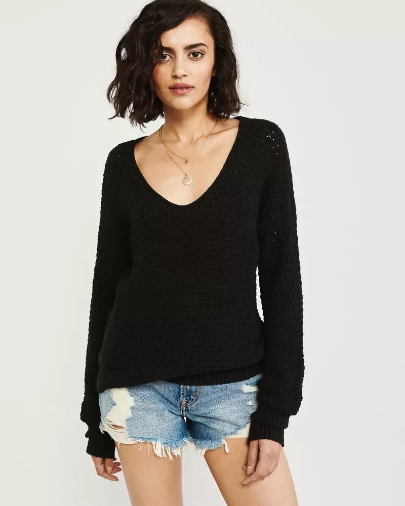 Stitched V-Neck Sweater | Abercrombie & Fitch US & UK