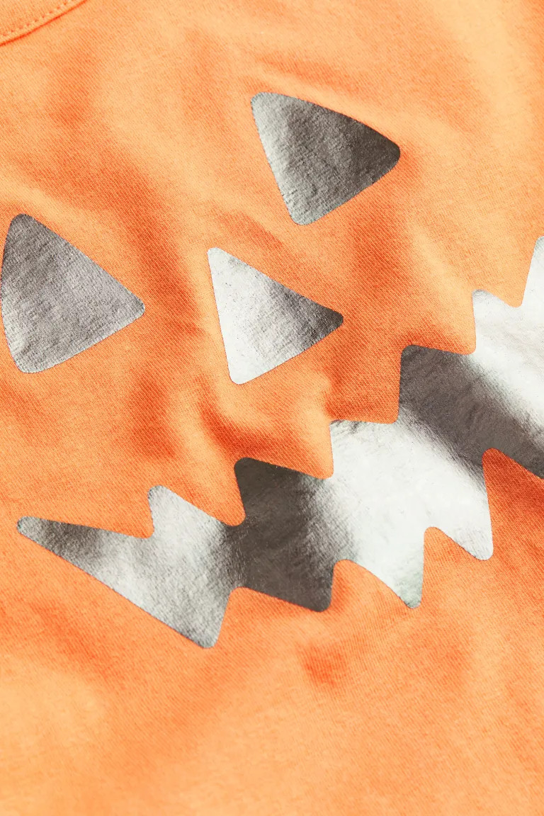 Printed T-shirt - Orange/pumpkin - Kids | H&M US | H&M (US + CA)