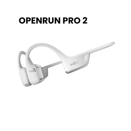 New Shokz OpenRun Pro 2 - Open-Ear, Bone Conduction Sport Headphones - Sweat Resistant, Workout Headphones with 30ft Bluetooth - Secure, Comfortable Fit - Deep Bass and Smart Mic - SHOKZ App (Silver) | Walmart (US)