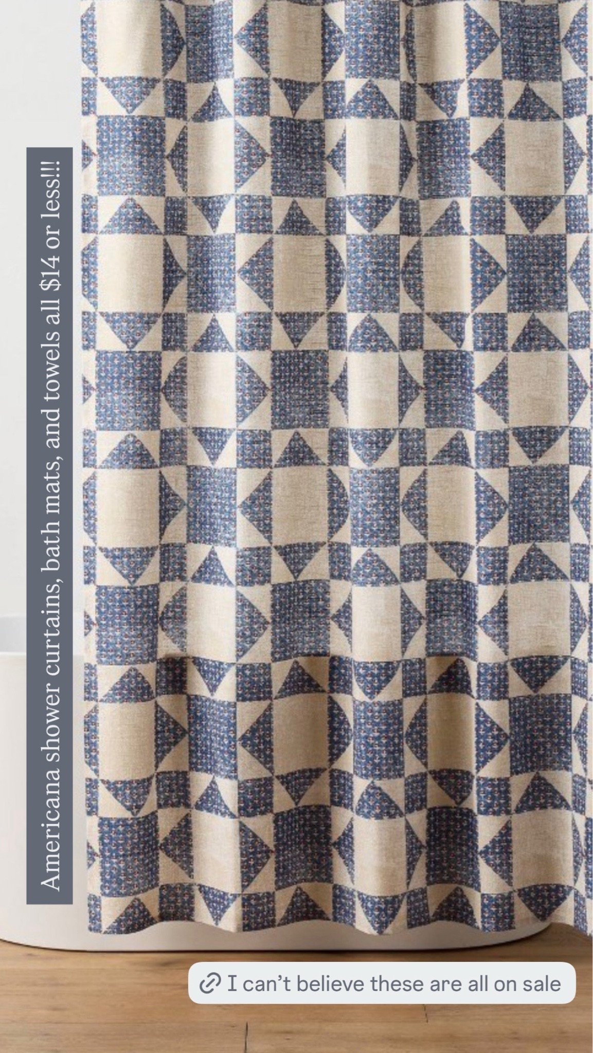 Americana shower curtains, bath mats, and towels on sale for $14 or less at Target.

#LTKHome #LTKSaleAlert #LTKSeasonal