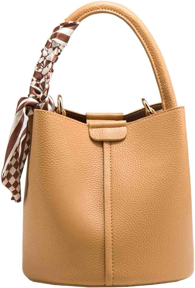 Women's bucket bag Mini PU leather bag Y2K shoulder bag minimalist crossbody bag designer shoulde... | Amazon (US)