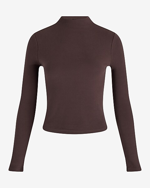 Body Contour Cozy Mock Neck Long Sleeve Tee | Express