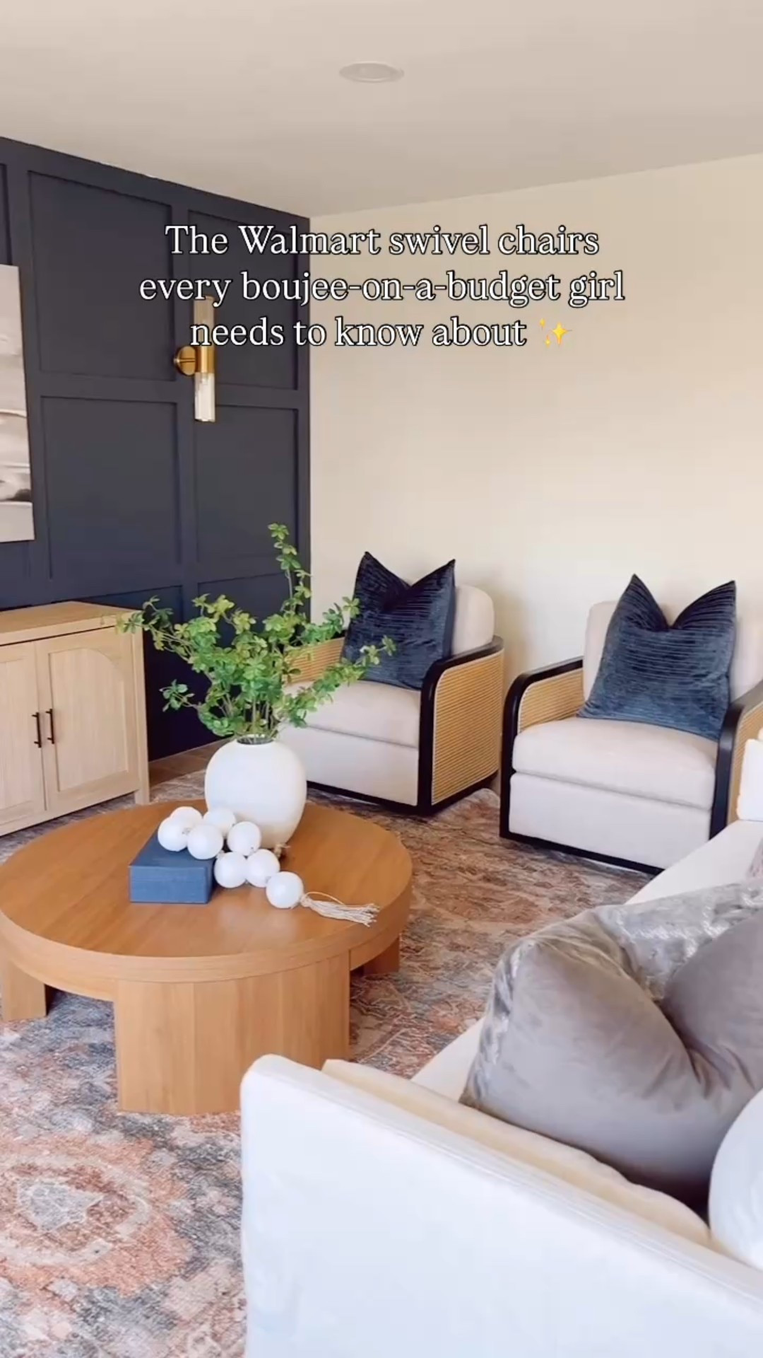 Walmart swivel chair, Walmart find, affordable furniture, cane chair, swivel chair, boujee on a budget 

#LTKHome