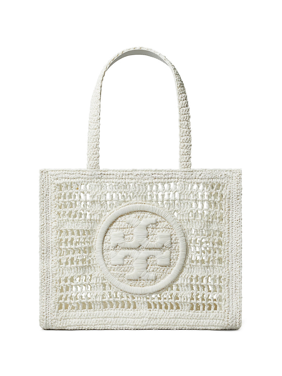 Women's Small Ella Crochet Straw Tote Bag - White | Saks Fifth Avenue