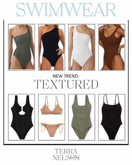 Summer swimwear / textured swimwear / ribbed swimwear / neutral swimwear / one piece swim / 

#LTKswim #LTKU #LTKSeasonal