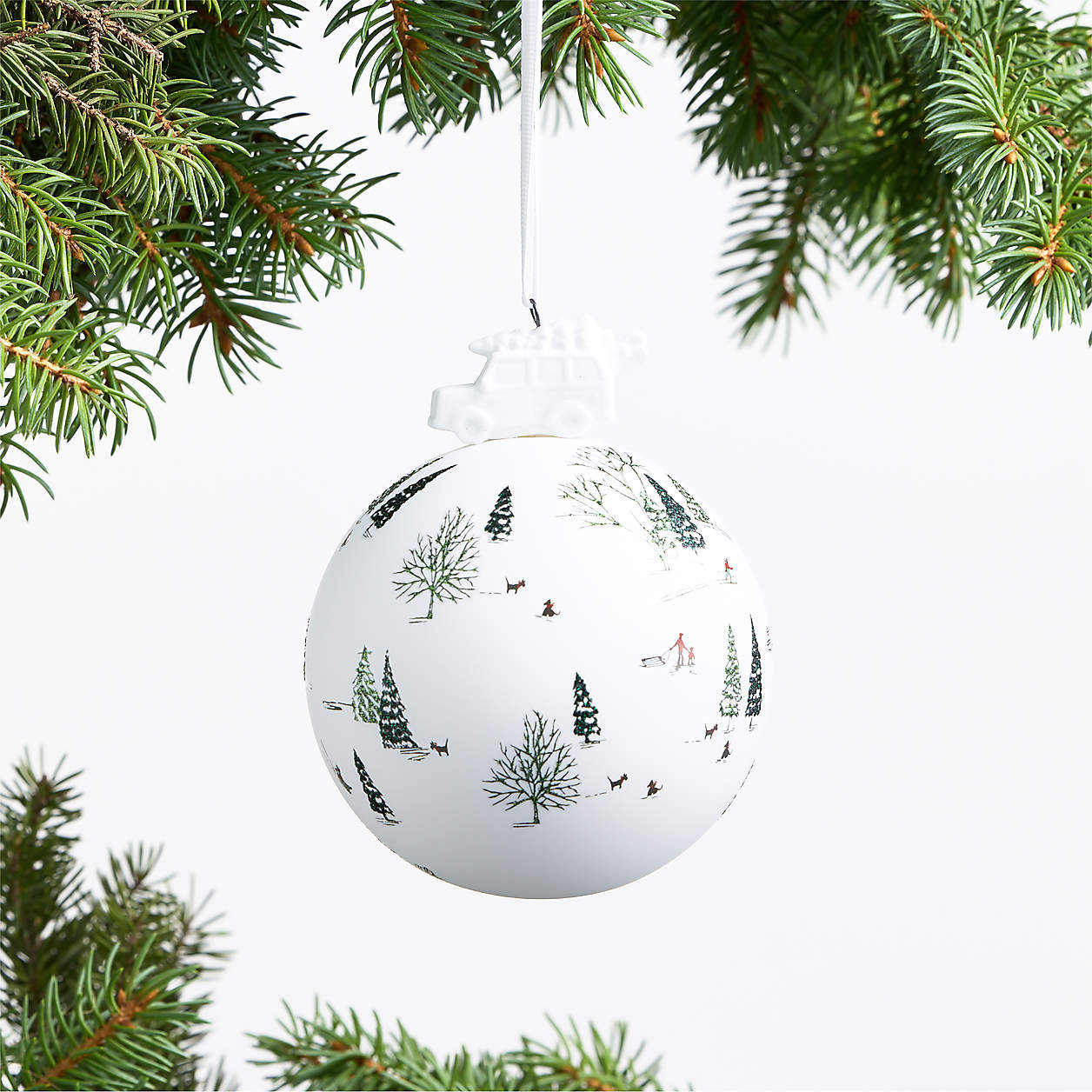Winter Scene Christmas Ornament + Reviews | Crate & Barrel | Crate & Barrel