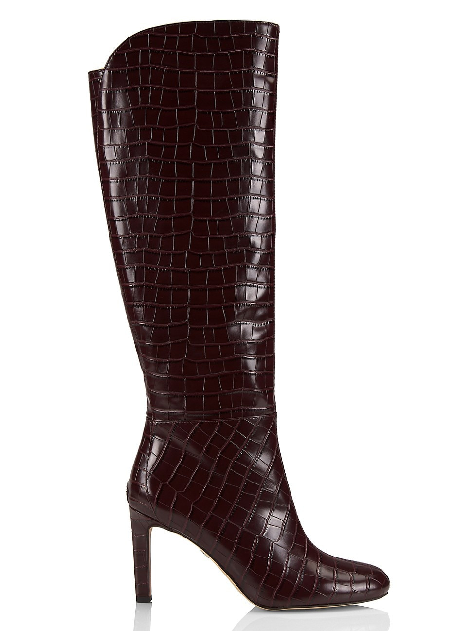 Women's Shauna 2 90MM Crocodile-Embossed Leather Knee-High Boots - Port Wine - Size 5.5 | Saks Fifth Avenue
