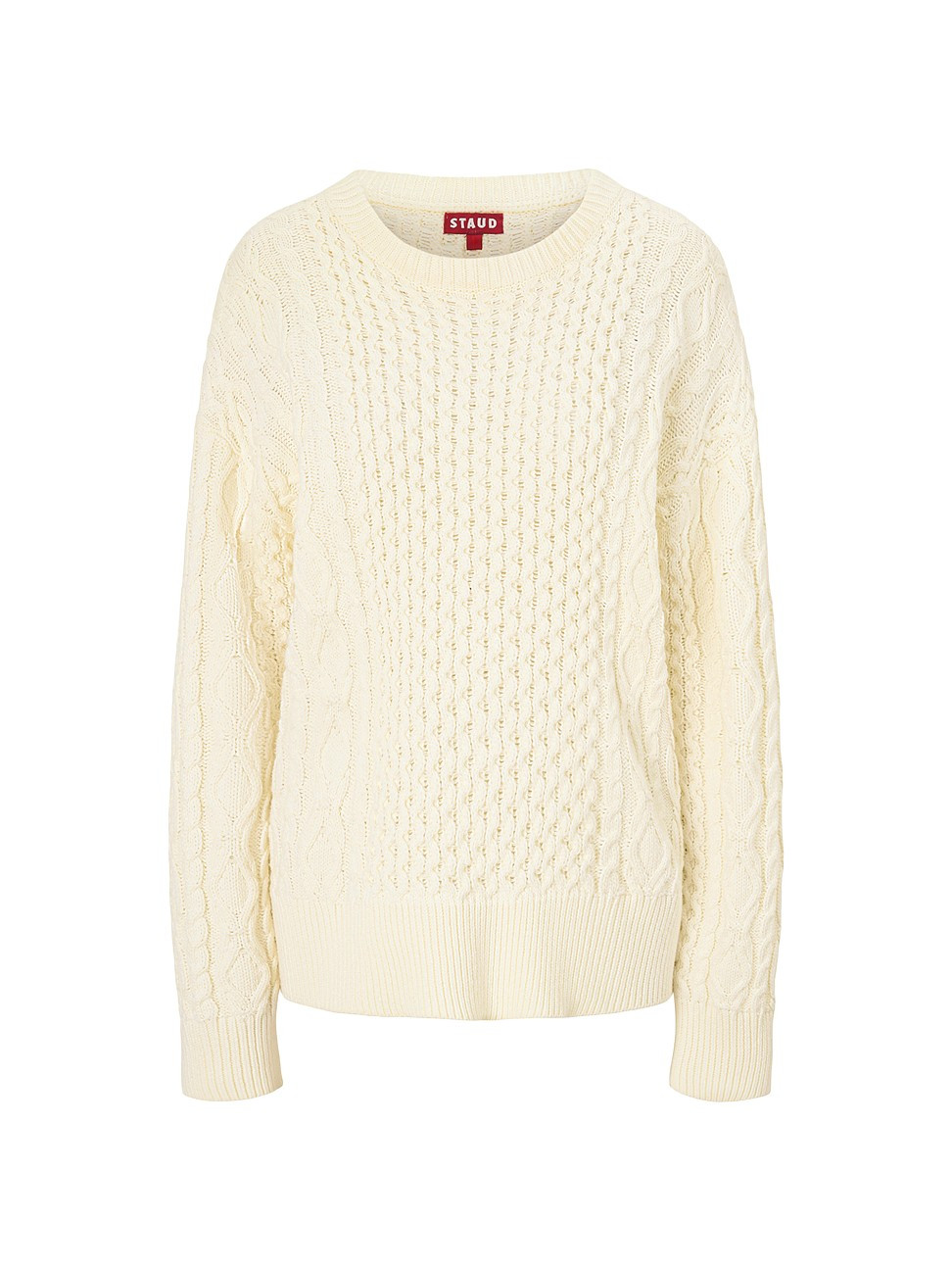 Women's Tracy Cable-Knit Crewneck Sweater - Buttercream - Size Small | Saks Fifth Avenue