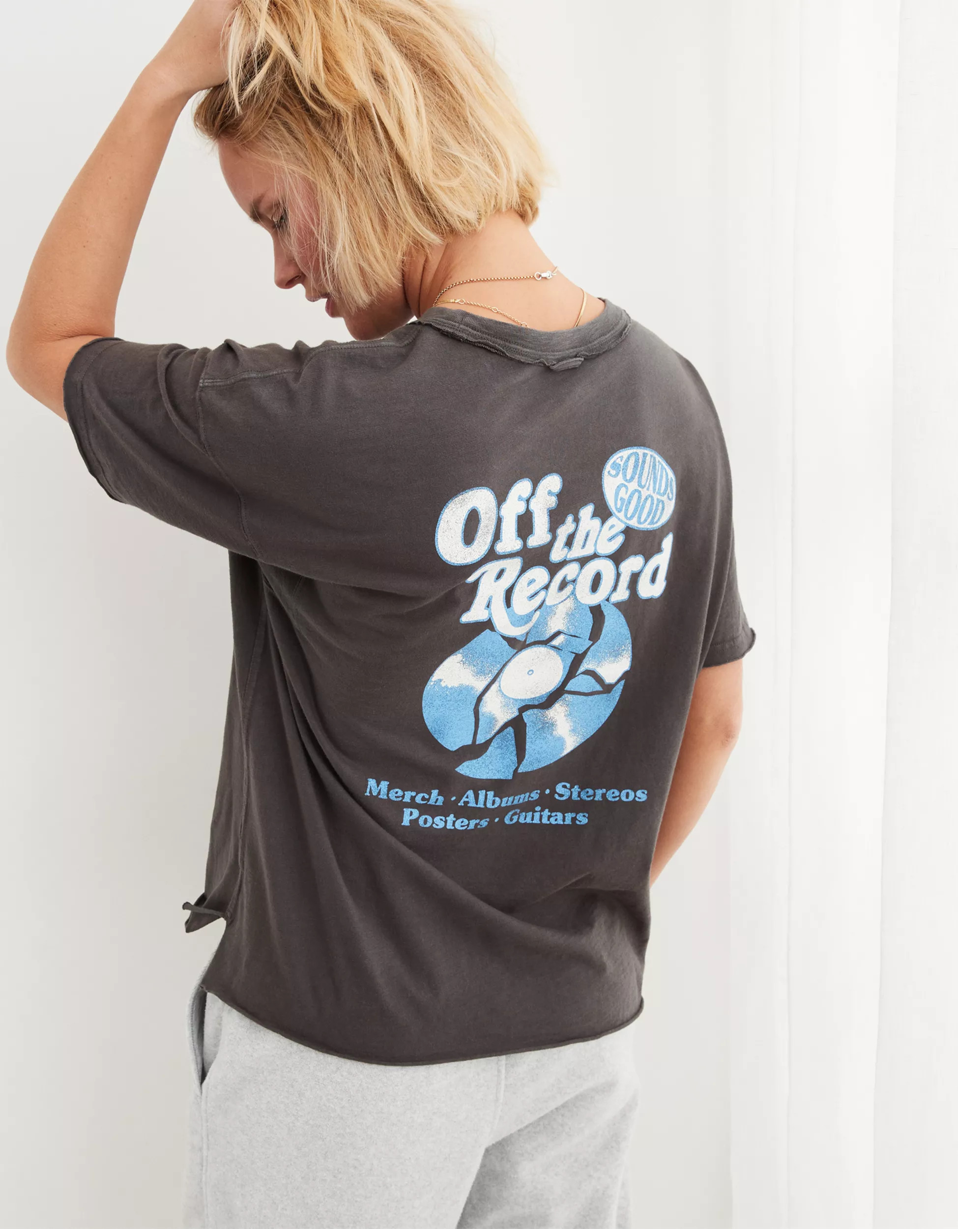 Aerie Graphic Oversized Boyfriend T-Shirt | Aerie