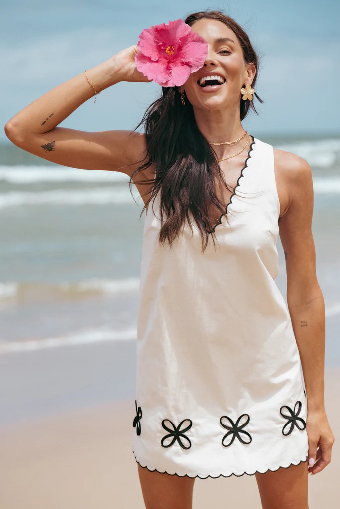 Thalia Mini Dress - Cream/Black | Petal & Pup (US)