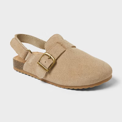 Toddler Berlin Clogs - Cat & Jack™ Taupe 11T: Leather Upper, Adjustable Hook and Loop Strap, Co... | Target