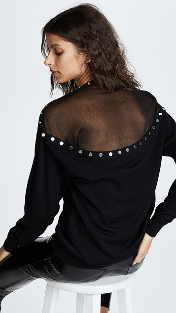 Pullover Sweater with Sheer Back | Shopbop