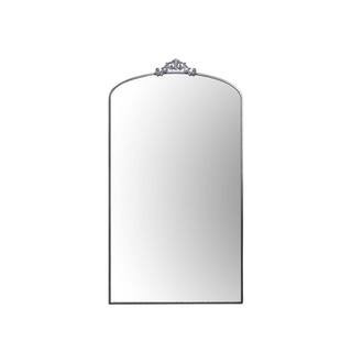Silver 36 in. W x 66 in. H Arch Metal Framed Floor Mirror, Full Length Mirror Wall Mirror for Living Room, Cloakroom | The Home Depot