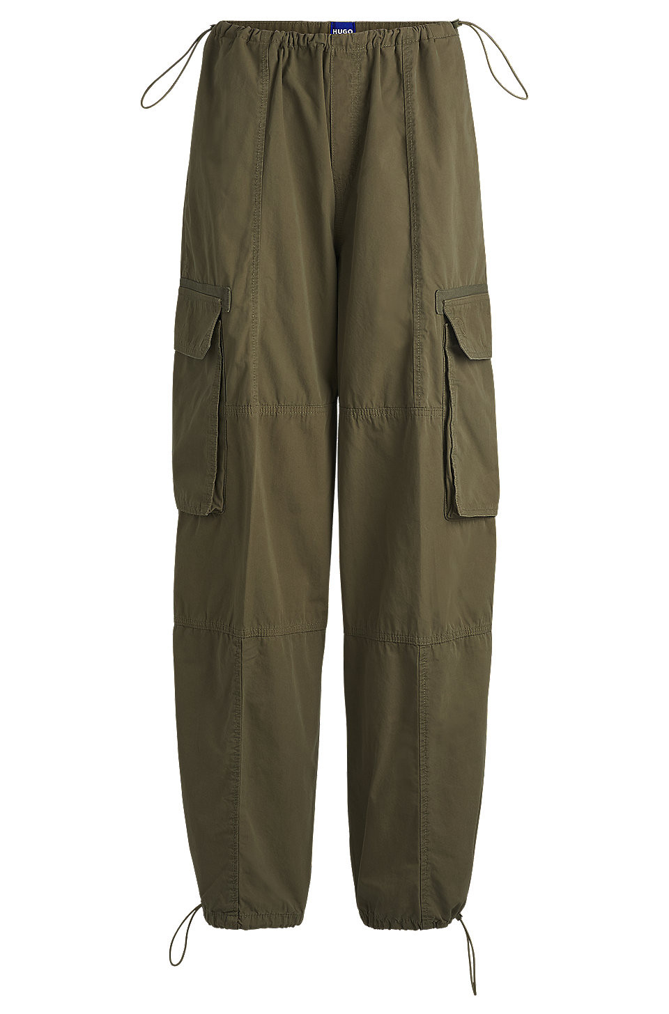 HUGO - Oversized-fit parachute trousers in cotton poplin | Hugo Boss (UK)