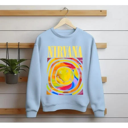Nirvana Sweatshirt Nirvana Smile Face Crewneck Sweatshirt Nirvana Pink Sweatshirt Nirvana Sweatshirt Gift For Fans | Walmart (US)