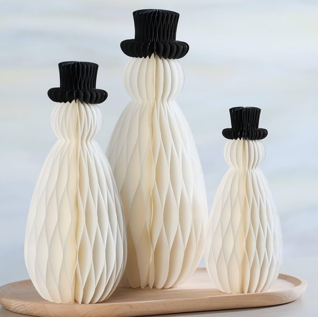 Honeycomb Snowmen for Home, Set of 3, Christmas Centerpiece with Vintage Charm

#LTKSeasonal #LTKFindsUnder50 #LTKHome