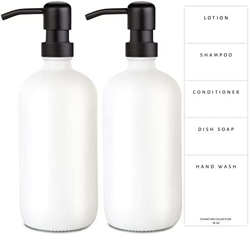 Emerson Essentials Glass Soap Dispenser Set, 2 Pack, Hand Soap Dispenser for Bathrooms and Dish S... | Amazon (US)