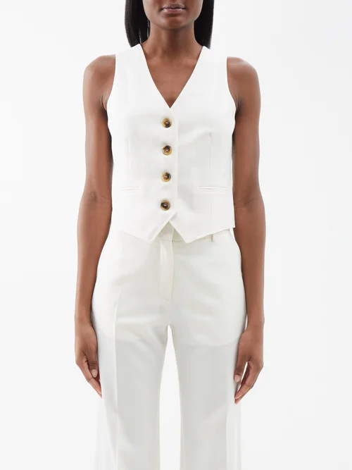 Bella Freud - Chrissie Wool-twill Waistcoat - Womens - Ivory | Matches (UK)