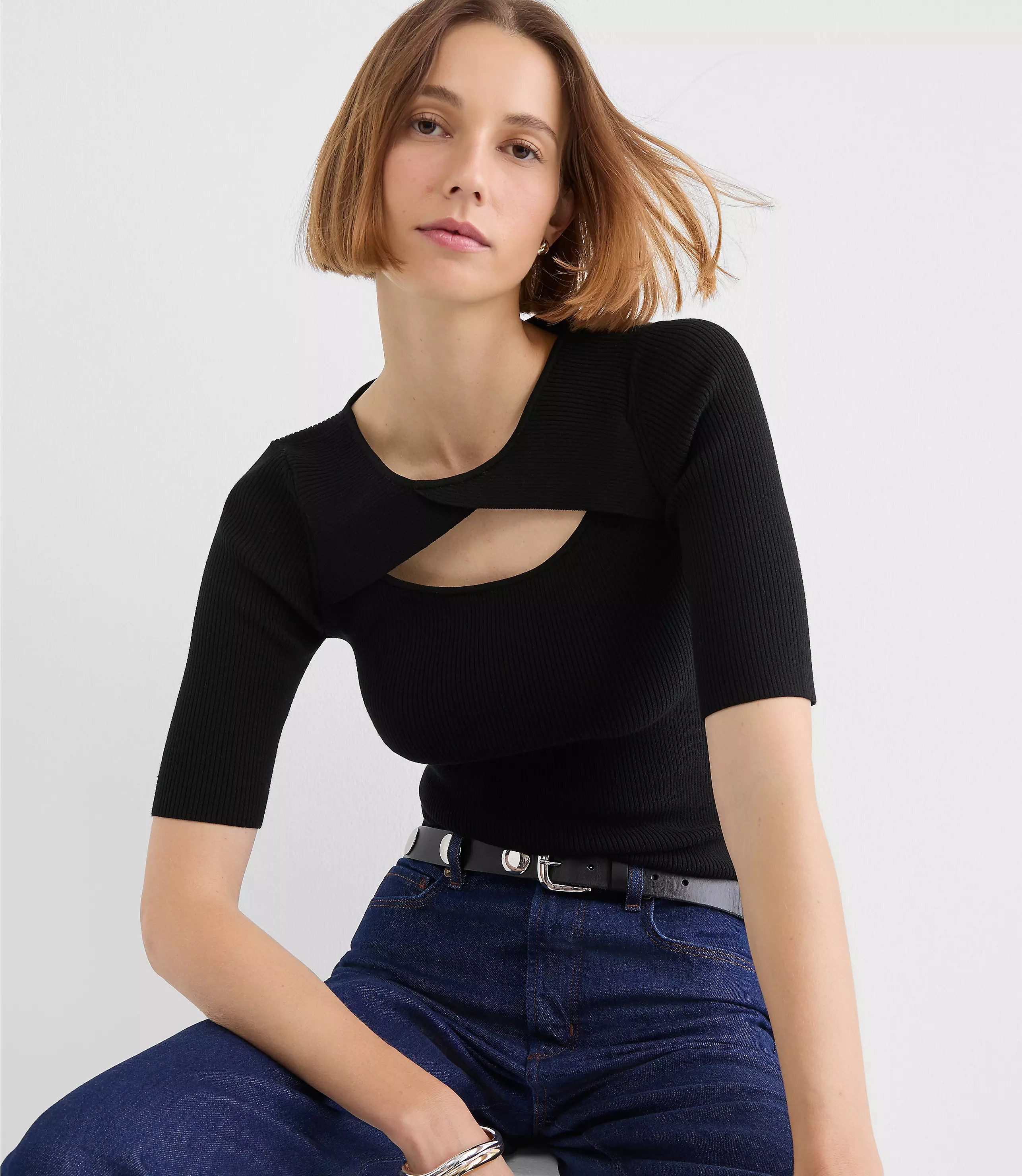 Cutout Sweater Top | LOFT