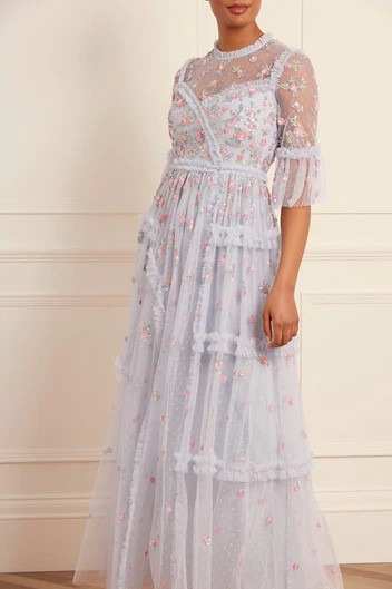 Shimmer Ditsy Long Sleeve Gown | Needle & Thread US