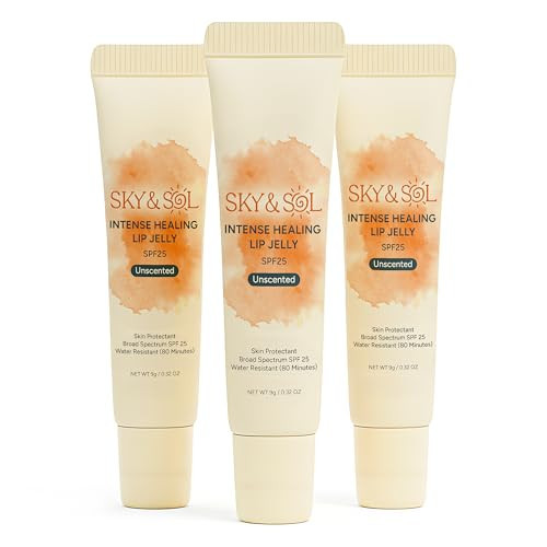 Sky & Sol Lip Balm SPF 25 – 3 Pack Natural Hydrating Lip Jelly with Broad-Spectrum Sun Protection and Primer, Water-Resistant for Smooth, Plump & Rosy Lips. | Amazon (US)