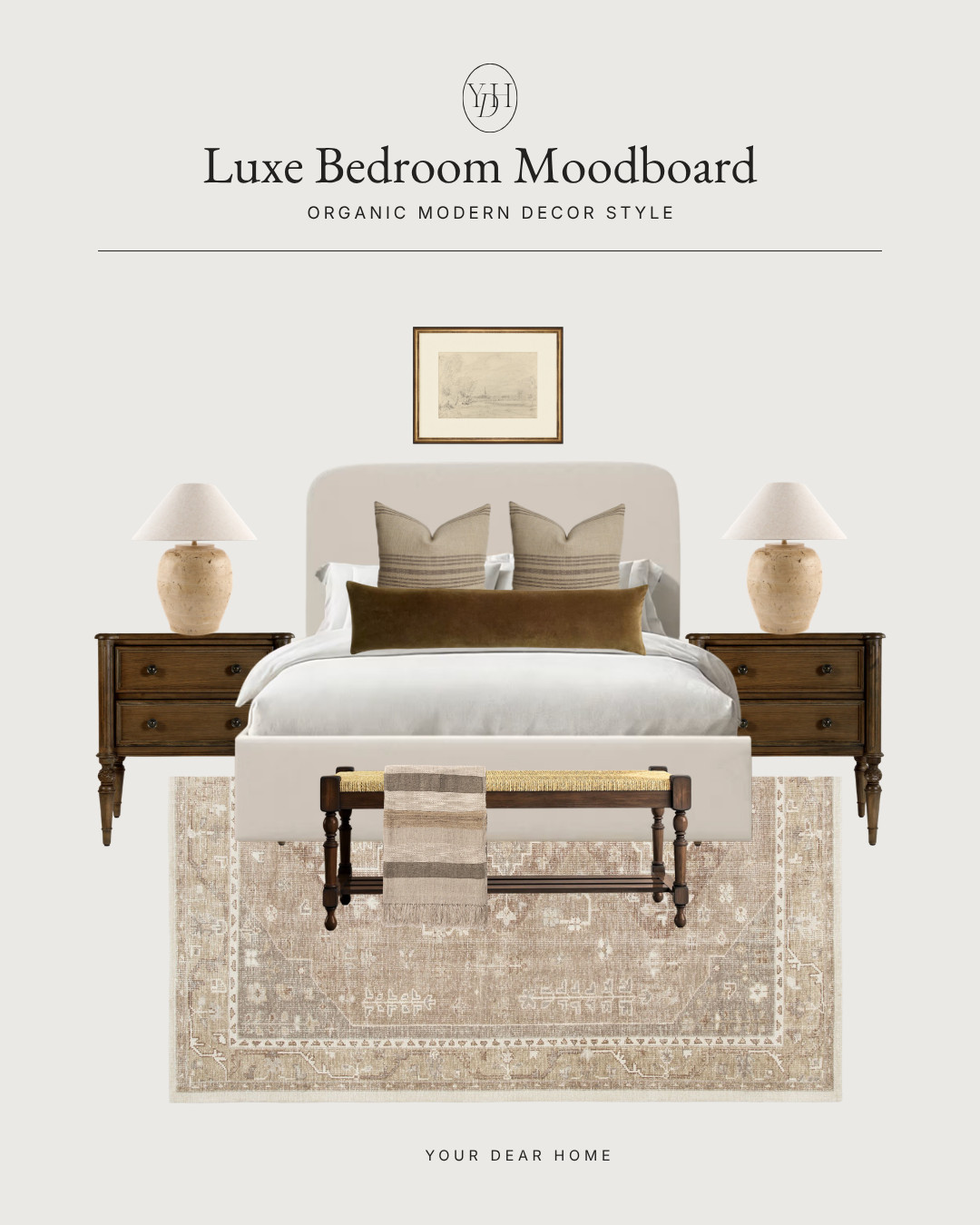 Neutral bedrooms like this always feel timeless because they lean into warmth, texture and contrast instead of relying on color alone 🤍 The mix of creamy upholstery, warm oak tones and rich wood furniture gives this space that layered, collected look that feels calm but still full of character.

One of my favorite tricks here is pairing soft fabrics with darker wood pieces. It keeps the room from feeling flat and adds that designer contrast that makes everything stand out a little more beautifully. 

 #LTKHome