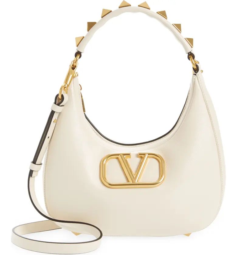 Valentino Garavani Small Stud Sign VLOGO Leather Hobo Bag | Nordstrom | Nordstrom